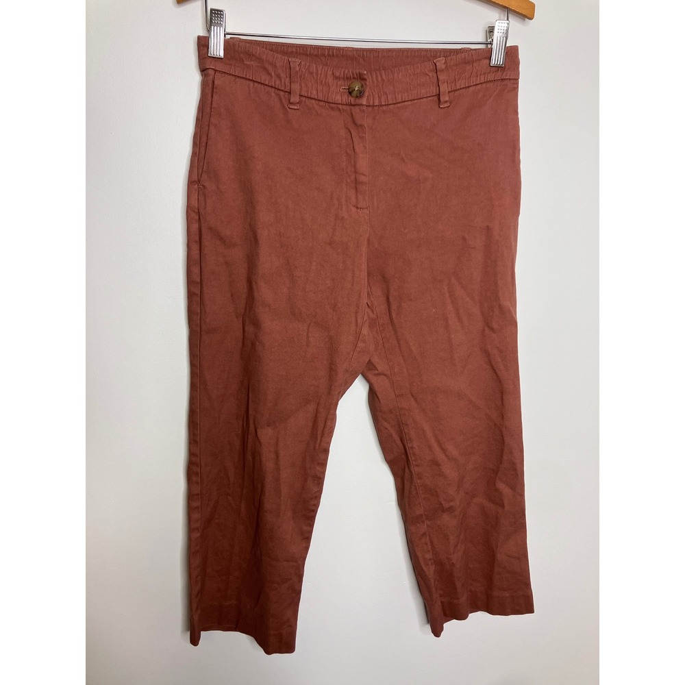 J. Jill Pants Womens 6 Petite Rust Excellent Linen Stretch Cropped Straight Leg
